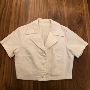 Cream collard crop top!